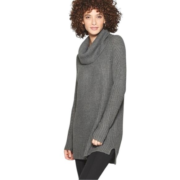A New Day Target Sweater Tunic Turtleneck Chunky Knit Gray Women’s Size Medium - Picture 1 of 12